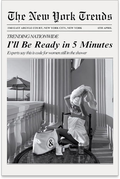 Vintage Newspaper Wall Art Trendy Black and White Aesthetic Posters Funny I'll by FuSatisYilife