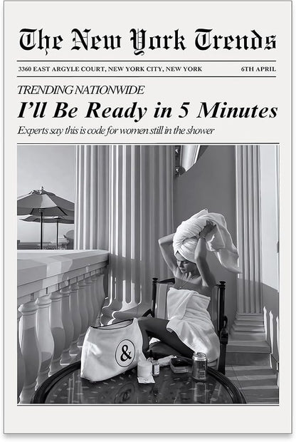 Vintage Newspaper Wall Art Trendy Black and White Aesthetic Posters Funny I'll by FuSatisYilife