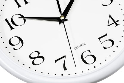Bernhard Products White Wall Clock Silent Non Ticking 10 Inch Quality Quartz - Image 2
