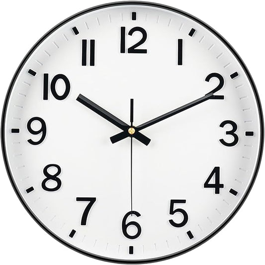Wall Clocks Battery Operated, 12 Inch Non Ticking Digital Wall Clock, Silent by MABPEDO