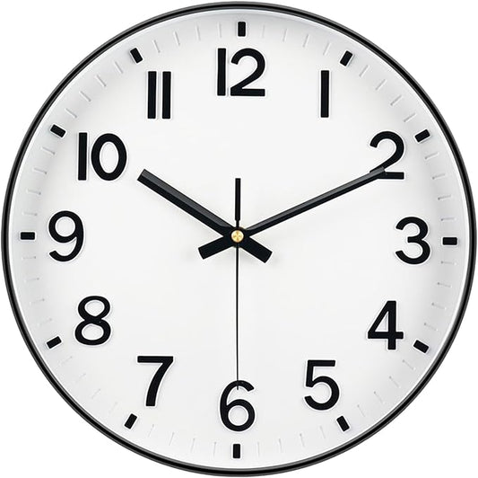 Modern Wall Clock, 10 Inch Digital Wall Clocks Battery Operated, Round Non by MABPEDO