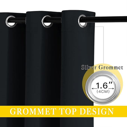 NICETOWN Black Out Curtain for Sliding Glass Door, Grommet Thermal Insulated - Image 2