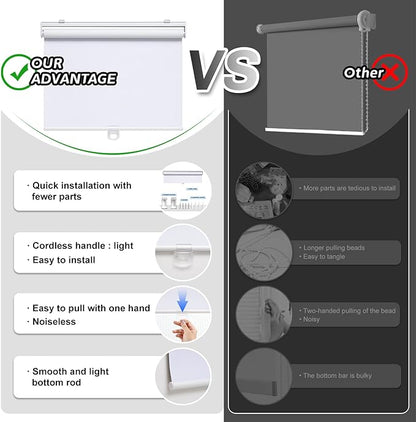 AOSKY Cordless Roller Shades Blackout Blinds - Image 3