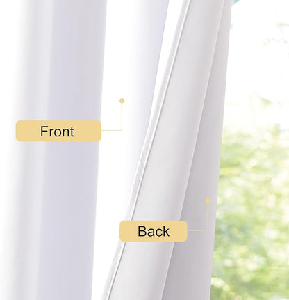 NICETOWN Bedroom 100% Blackout Curtains, 2 Panels, 42 by 72, Snow White - Image 6