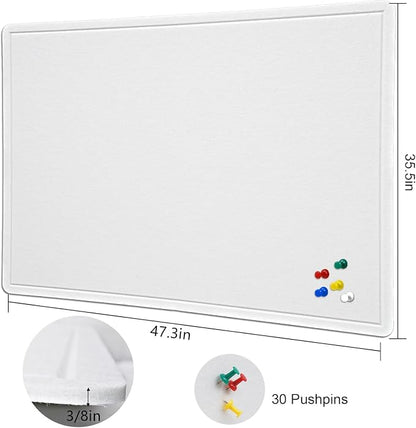 Large Bulletin Board, 48 X 36 inches Felt Board Notice Pin Board, Self-Adhesive - Image 2