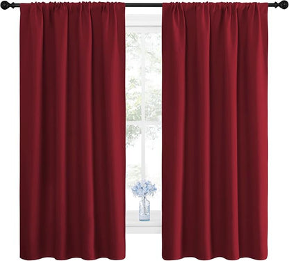 NICETOWN Christmas Burgundy Blackout Curtains and Drapes by NICETOWN