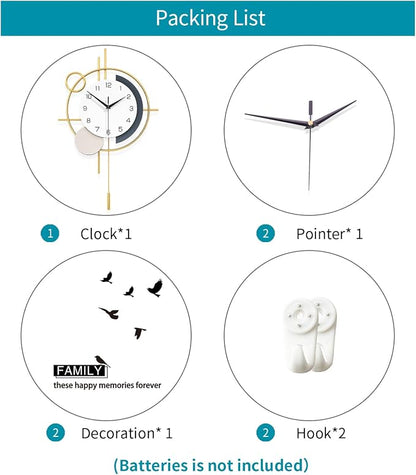 Large Wall Clocks for Living Room Decor Modern Wall Clock Battery Operated - Image 7