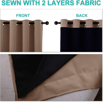 NICETOWN Full Shading Curtains 90 inches Long 2 Panels Set - Image 5