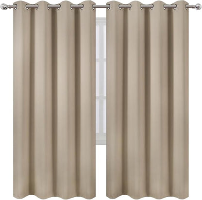 LEMOMO Khaki Thermal Blackout Curtains/52 x 72 Inch/Set of 2 Panels Room - Image 2