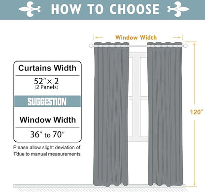 ChrisDowa Room Darkening Curtains 120 Inches Long 2 Panels Set - Image 5