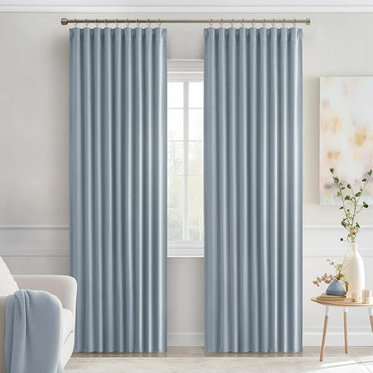 MIULEE Light Blue Back Tab Blackout Curtains 84 Inch Length 2 Panels Set - Image 9