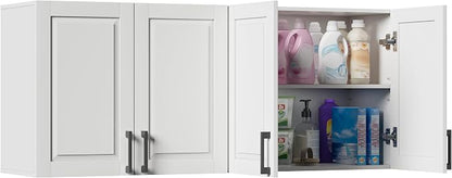 ChooChoo Laundry Room Cabinets, 4 Doors Wall Mounted Storage Cabinet, Kitchen by ChooChoo