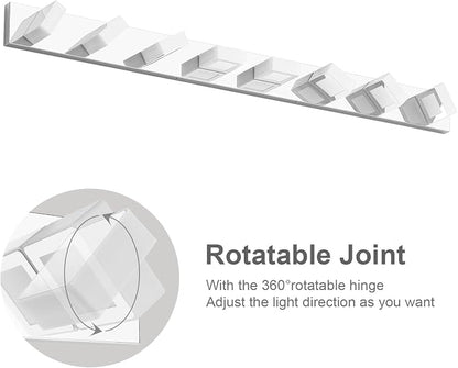 Ralbay 52" Modern Chrome Vanity Lights 8 Lights Acrylic Stainless Steel LED - Image 2