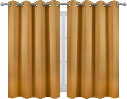 LEMOMO Mustard Yellow Thermal Blackout Curtains/52 x 45 Inch/Set of 2 Panels - Image 2