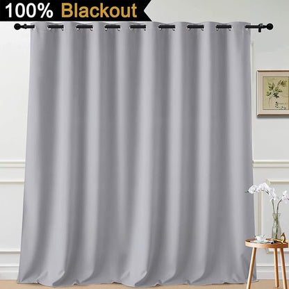 Yakamok 100% Blackout Patio Door Curtain Extra Wide Drapes - Image 2