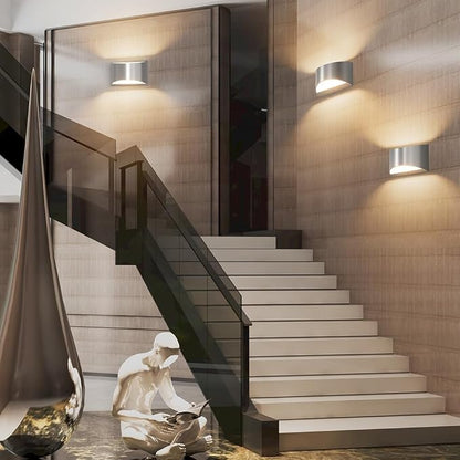 Aipsun Nickel Modern LED Wall Sconce Hardwired Indoor Wall Lights Set of 2 Up - Image 5