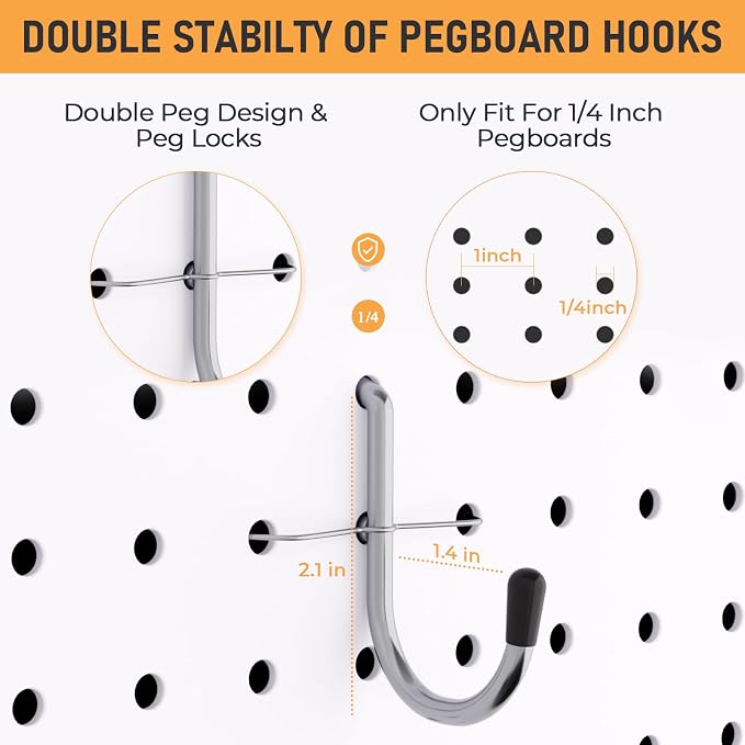 INCLY 48x36 Inch Metal Peg Board Kit - Image 6