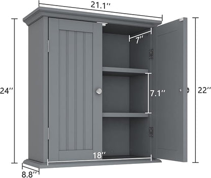 ChooChoo Bathroom Wall Cabinet, Over The Toilet Space Saver Storage Cabinet - Image 3