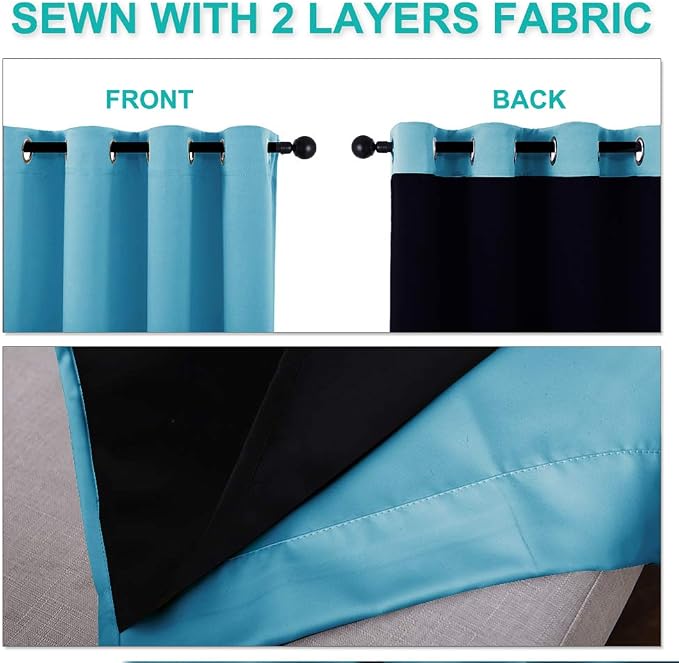 NICETOWN Full Shading Curtains 90 inches Long 2 Panels Set - Image 5