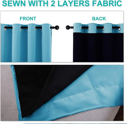 NICETOWN Full Shading Curtains 90 inches Long 2 Panels Set - Image 5