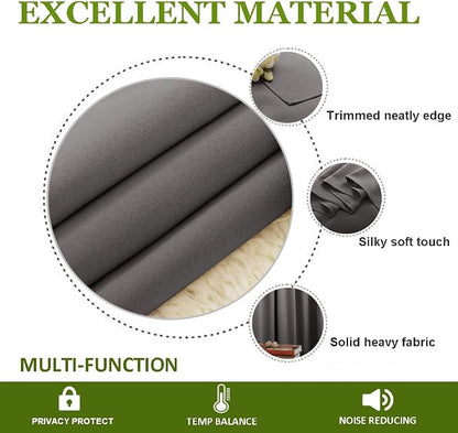 NICETOWN Patio Door Curtain Sound Blocking, Bedroom Privacy Room Divider - Image 4