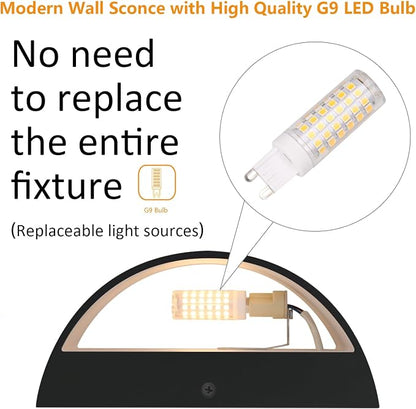 Aipsun 4 Pack Black Modern LED Wall Sconce Hardwired Indoor Wall Lights Up and - Image 3