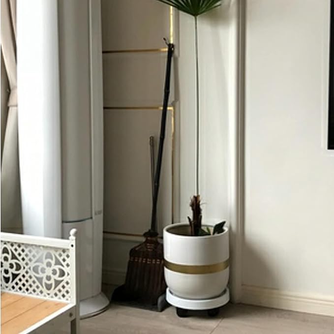 WanderingDonkey 14 Inch Wheeled Potted Flower Mover Dolly with Casters, Round Coaster for Indoor Outdoor,Planter Saucer Tray, Heavy Duty Plant Caddie with Wheels,Rolling Plant Stand Pot Trolley