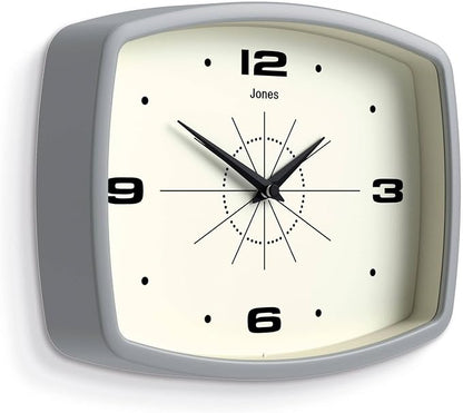 JONES CLOCKS® Movie wall Clock | Retro Rectangular Clock | 10 inch | Gray | - Image 2