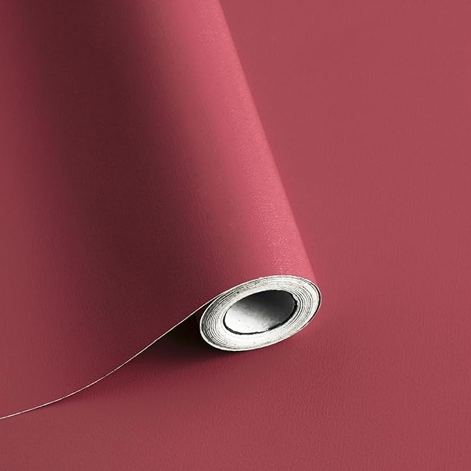 Safiyya Peel and Stick Wallpaper Rose Red Contact Paper Solid Color Decorative by SAFIYYA