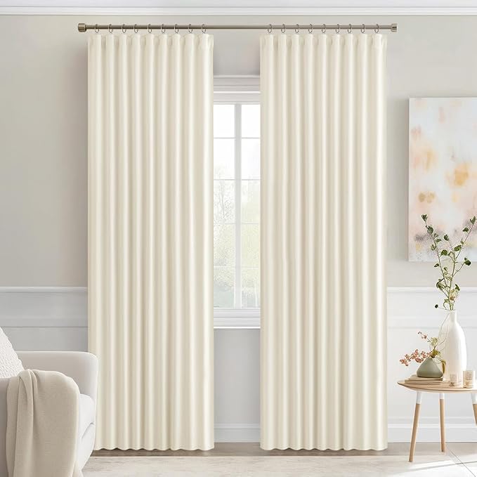 MIULEE Birch Back Tab Blackout Curtains 84 Inch Length 2 Panels Set - Image 9