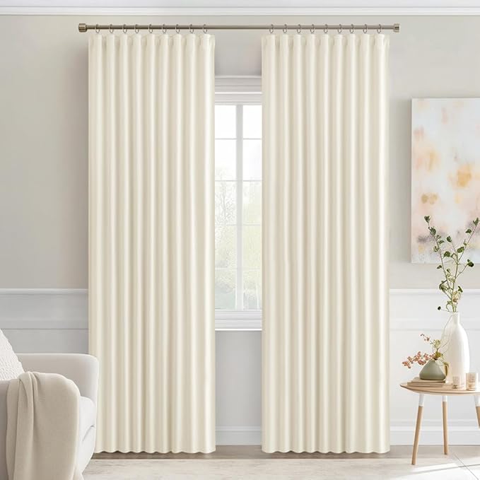 MIULEE Birch Back Tab Blackout Curtains 72 Inches Long 2 Panels Set - Image 9
