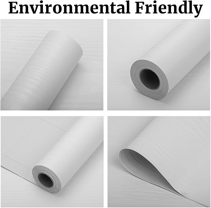 Peel and Stick Wallpaper White Wood Wall Paper - Image 2