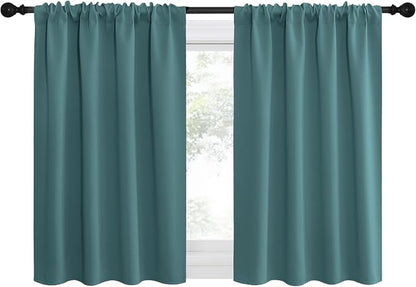 NICETOWN RV Blackout Curtains for Camper Windows, Sea Teal, Kitchen Curtains by NICETOWN