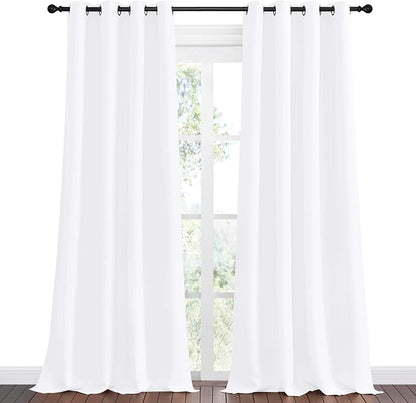 NICETOWN Blackout Curtains for Kids Room, Pure White, 55 x 102 Inch, Triple - Image 2