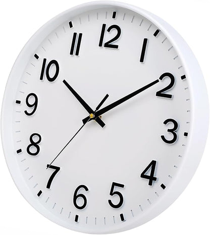 HZDHCLH White Wall Clocks Battery Operated 12 inch Silent Non Ticking Modern - Image 3