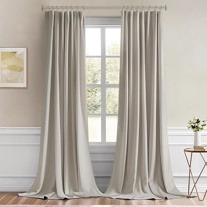 MIULEE Natural Back Tab Blackout Curtains 108 Inch Long 2 Panels Set - Image 9