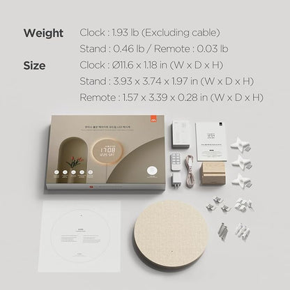 mooas Full Moon LED Silent Wooden Digital Wall Clock - Image 9