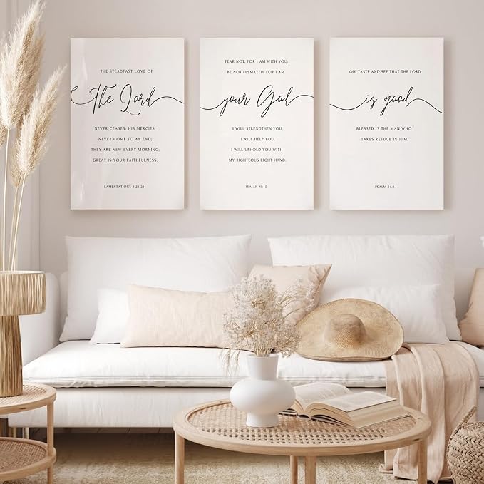 GUBIYU The Lord Your God Is Good Wall Art Black and White Christian Home Decor - Image 2