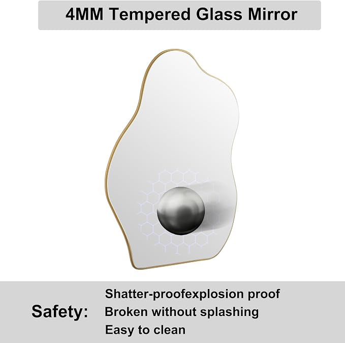 BOMINICA Irregular Wall Mirror Asymmetrical Mirror, Decorative Wall Mounted - Image 6