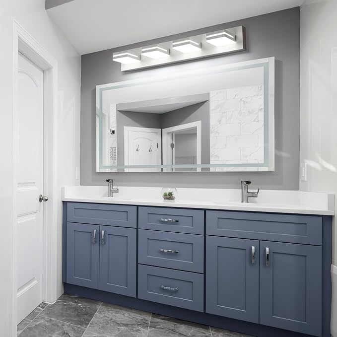 SineRise LED Modern Bathroom Vanity Light Fixtures, Matte White Modern Acrylic - Image 7