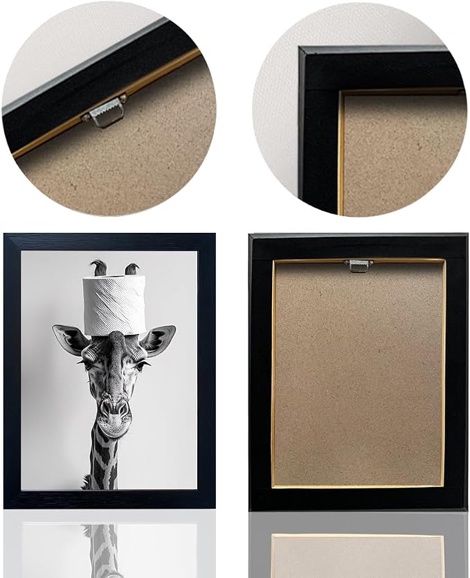 Framed Funny Bathroom Wall Art, Giraffe - Image 4