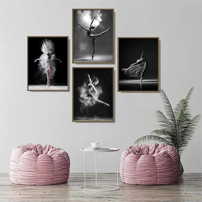 NCYEL Black and white ballet wall art dancer poster beautiful girl bedroom - Image 4