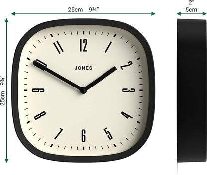 JONES CLOCKS® Marvel wall Clock | Modern Retro Rounded Square Clock | 10 inch | - Image 4