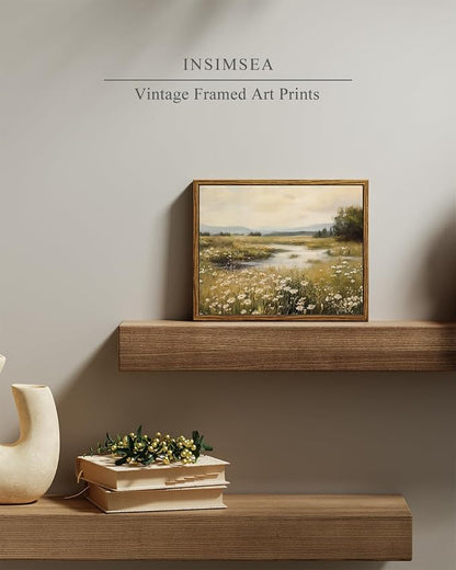 InSimSea Framed Canvas Wall Art, Vintage Floral Wildflower Field Prints Wall - Image 2