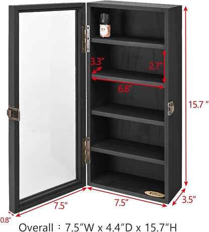 Ikee Design Wall Mounted Wooden Collectible Display Case 5 Shelf Display - Image 2