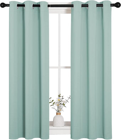 NICETOWN Thermal Insulated Curtains Blackout Draperies, Aqua Blue, 29 by 40 - Image 2