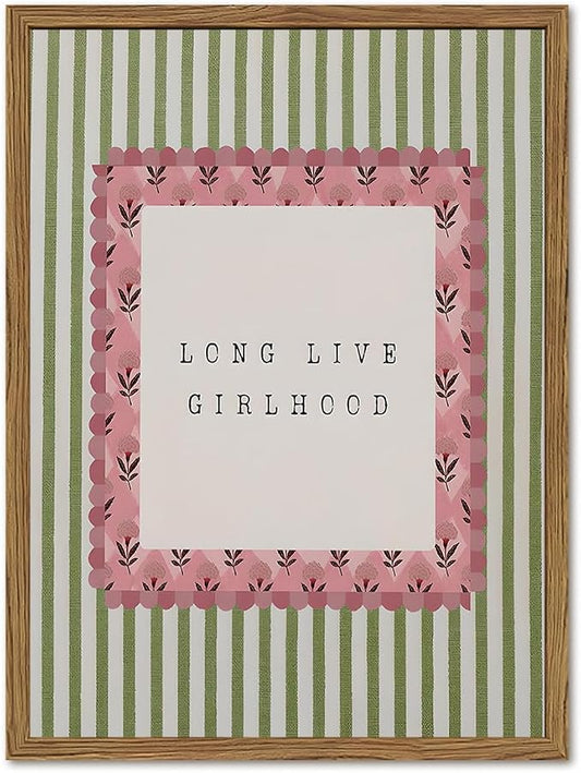 Long Live Girlhood Wall Art Vintage Girl Nursery Wall Decor Picture by YYNISPINWallArt