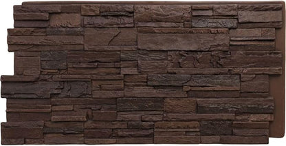 EverStone Cascade Faux Stone Panel, 48 5/8"W x 24 3/4"H x 1 1/4"D, Deep Creek by EkenaMillwork