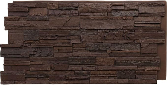 EverStone Cascade Faux Stone Panel, 48 5/8"W x 24 3/4"H x 1 1/4"D, Deep Creek by EkenaMillwork