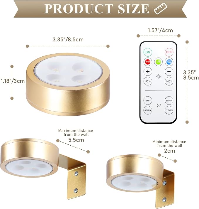 KELUOLY 2-Pack Picture Light Battery Operated Painting Lights - Image 4
